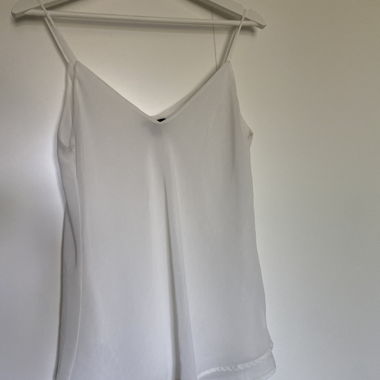 White spaghetti-strap top