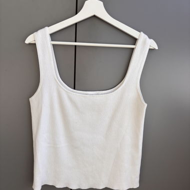 Top côtelé blanc Oysho taille L