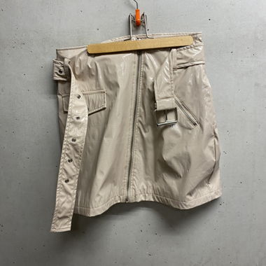 Leather skirt, beige