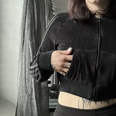 Adidas cropped niki/velvet zipper Hoodie