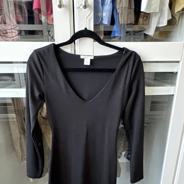 Schwarzes Langarm Kleid