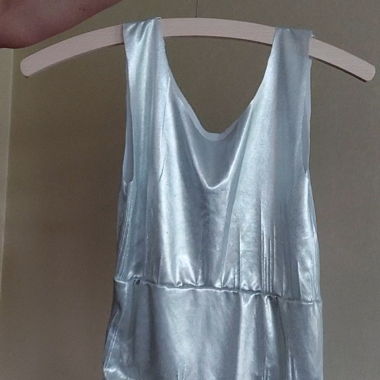 silver shiny party top
