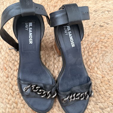 Jil Sander Navy Sandalen mit Absatz