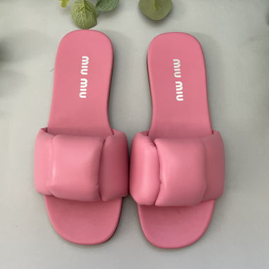 Miu Miu Schuhe Leder-Slides Pink 37 IT Neu