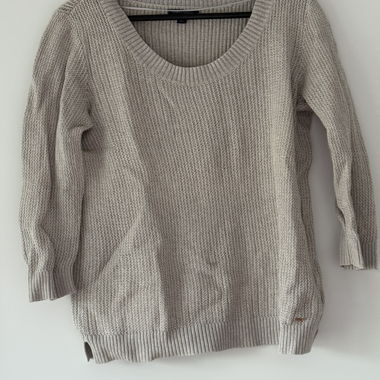 Maglione estivo Tommy Hilfiger beige maniche 3/4