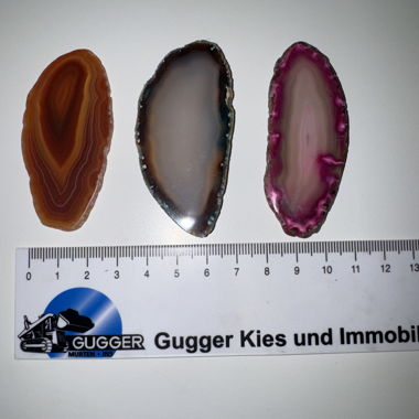 Bundles; 3 slices of various gemstones