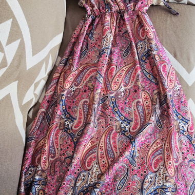 Long Rose Paisley Dress
