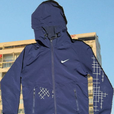 Giacca con cappuccio Nike blu S