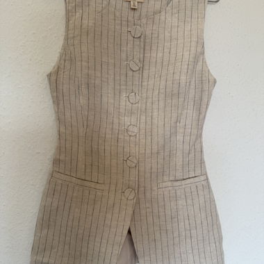 Gilet longline H&M in lino 100% a righe sottili
