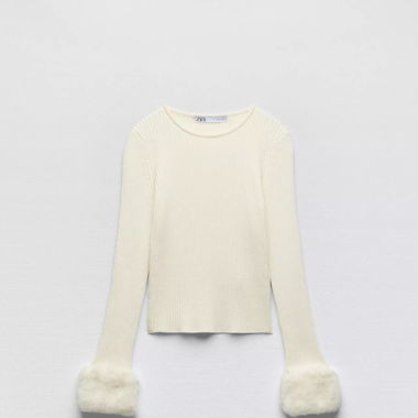 Zara shirt mit pelzigen handcuffs