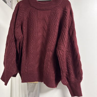 Pull en maille bordeaux