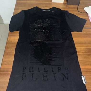Philipp Plein schwarzes T-Shirt mit Nieten