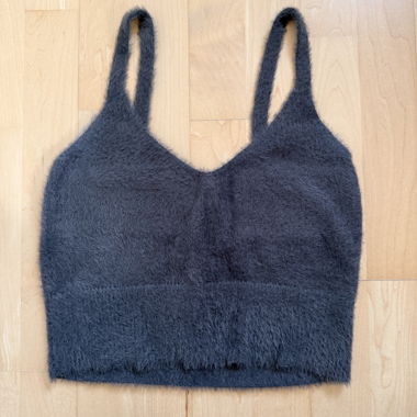 Crop Top grigio peloso Pull&Bear
