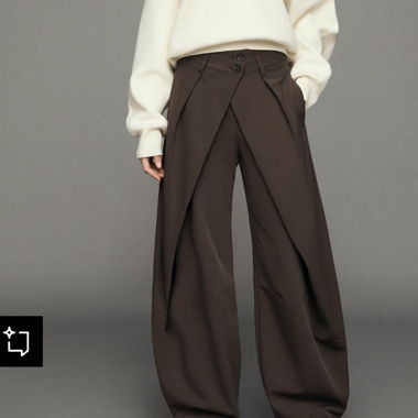 Oversized Bershka Stoffhose sand
