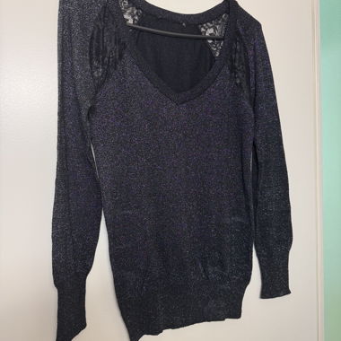 Black Sequin Sweater 