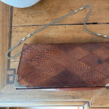 Vintage cognac leather handbag 