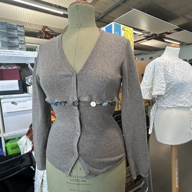 Handmade cashmere Grey button cardigan