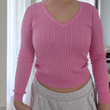 Pull en maille rose Zara