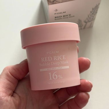 P.CALM Red Rice Bubble Deep Mask, K-skincare