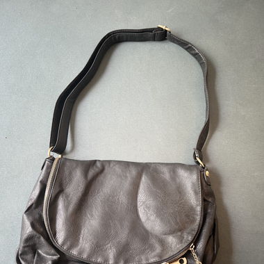 Black faux leather bag