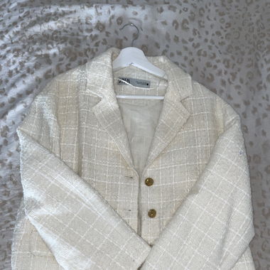 Veste tweed crème Zara