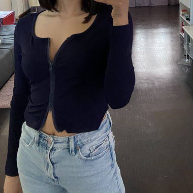 Blaues Crop Top