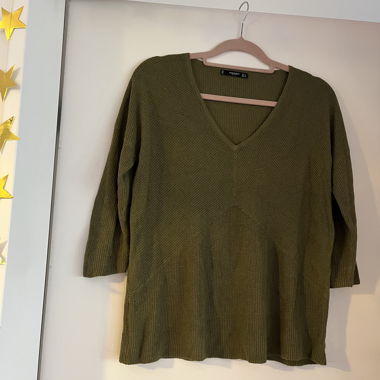 Mango Knit Sweater Olive S