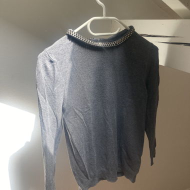 Grauer Pullover Zara Knit