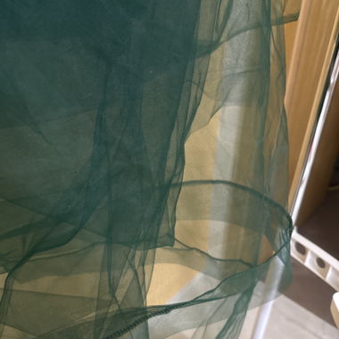 2 rideaux en tulle vert