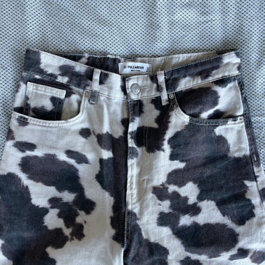 Cow Spot Wide Leg Jeans
