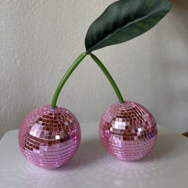 Decorazione Ciliegie Disco Rosa