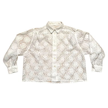 White floral button down shirt 