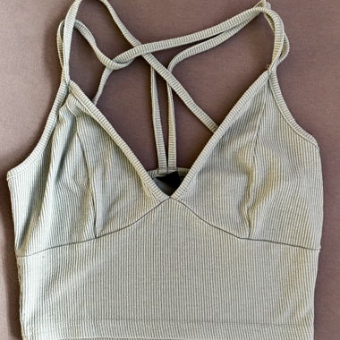 Ribbed Top with Crossed Straps