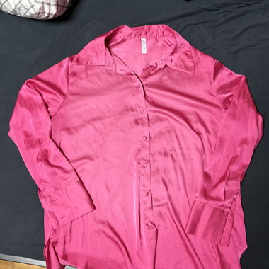 Blouse en satin rose