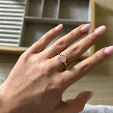 Anneau avec quartz rose