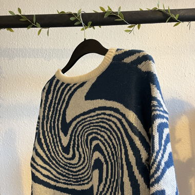 Pull bicolore (bleu et blanc)