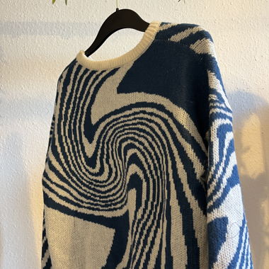 Pull bicolore (bleu et blanc)