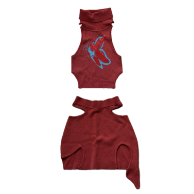 Ensemble en maille avec imprimé papillon