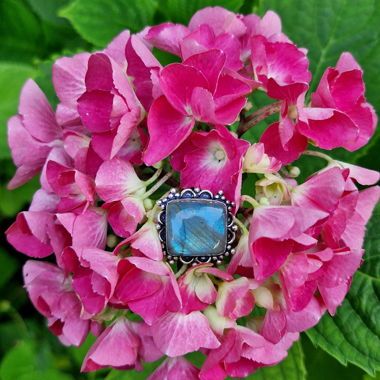 Bague vintage avec labradorite - Vintage ring 