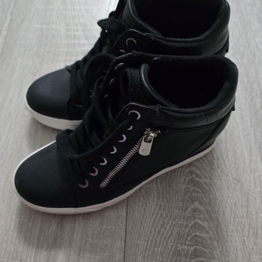 Black high-top sneakers