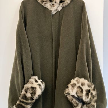 Vintage wool and cashmere cape coat 