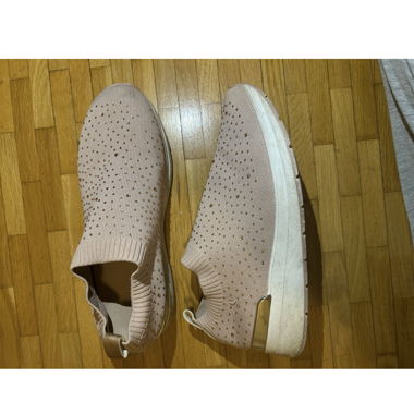 Baskets slip-on en maille rose