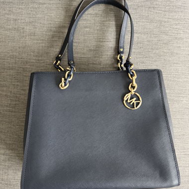 Sac cabas Michael Kors en cuir bleu marine