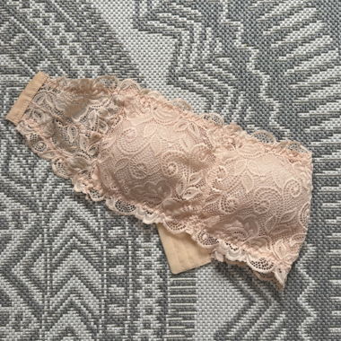 Beige / rose strapless bra 
