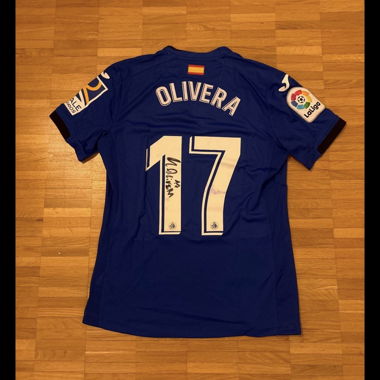 Matchworn autografato Getafe CF Olivera con certificato di autenticità