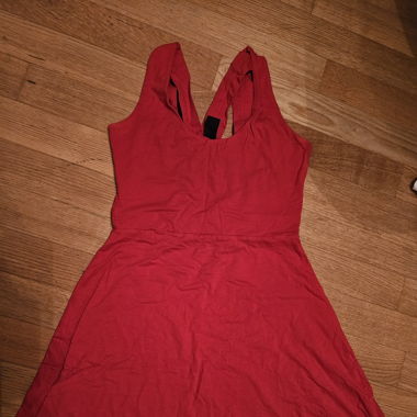 3 dresses from H&M (blue, yellow) and Zebra (red)