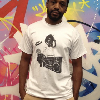 T-shirt Pam Grier Ghetto Balster blanc Taille S