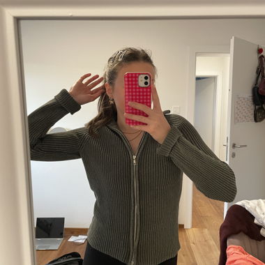 Gilet en maille vert foncé