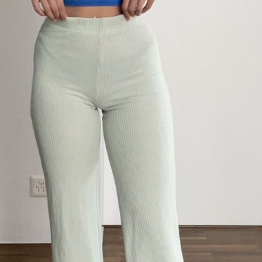 Pantalon en tissu couleur menthe