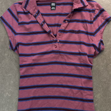 Magenta Button-up T-shirt